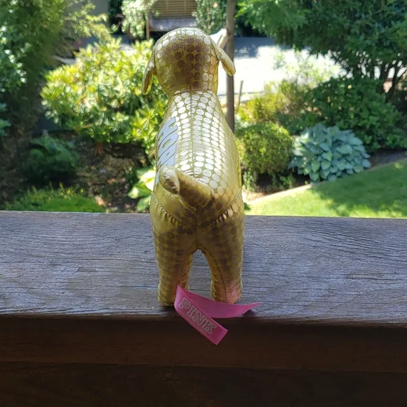 PINK faux sequin stuffed plush dog - Picture 4 of 5